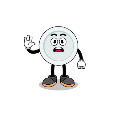 Tabak çizgi film çizimi stop hand, karakter tasarımı yapıyor