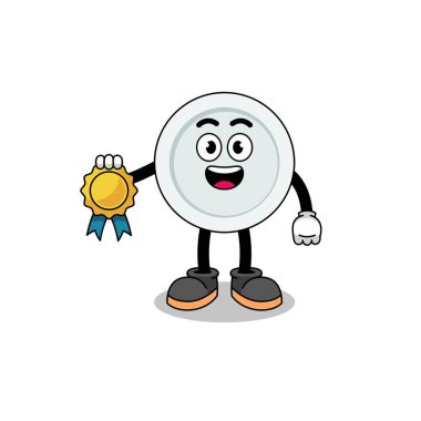 Tabak karikatür çizimi memnuniyet garantili madalya, karakter tasarımı