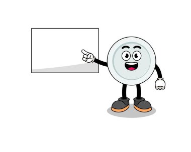 Bir sunum yapan tabak çizimi, karakter tasarımı