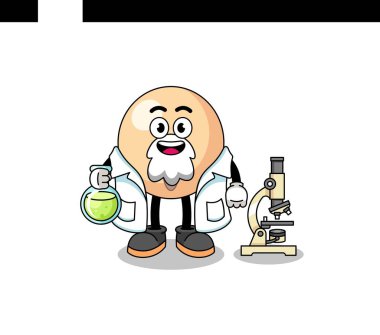 Bilim adamı olarak soya fasulyesi maskotu, karakter tasarımı.