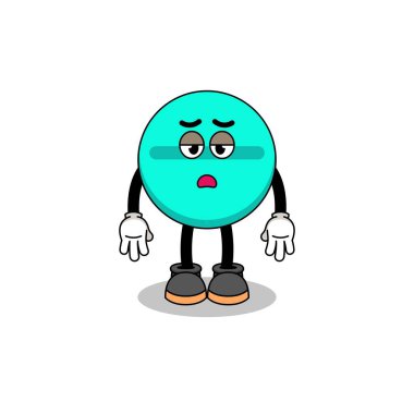 Yorgunluk jestli ilaç tableti, karakter tasarımı