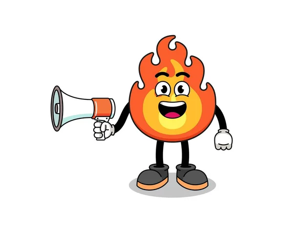 ateş çizgi filmi çizimi megafon, karakter tasarımı