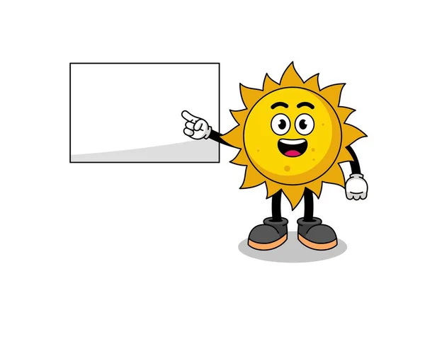 Sunum Yapan Güneş Çizimi Karakter Tasarımı — Stok Vektör