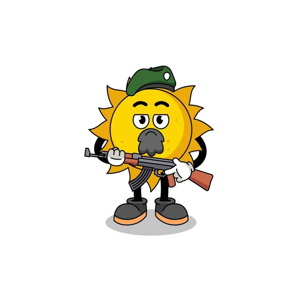 Character Cartoon Sun Special Force Character Design — Stock vektor