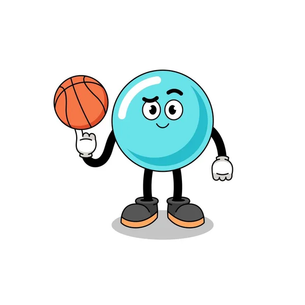 Bubble Illustration Basketball Player Character Design — Stock vektor