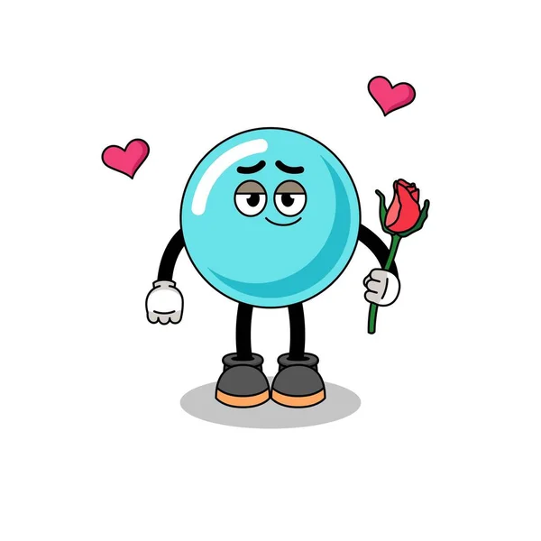 Bubble Mascot Falling Love Character Design — Image vectorielle