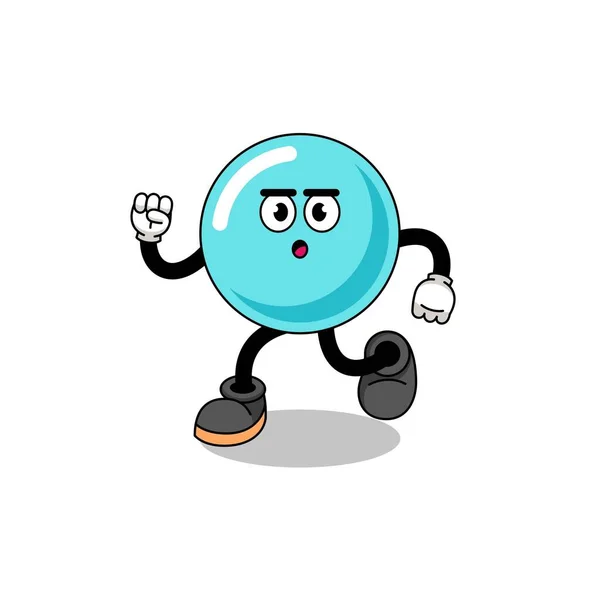 Running Bubble Mascot Illustration Character Design — стоковый вектор