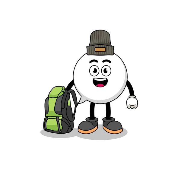Illustration Speech Bubble Mascot Hiker Character Design — 图库矢量图片