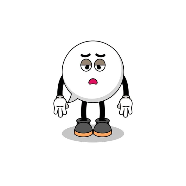 Speech Bubble Cartoon Fatigue Gesture Character Design — стоковый вектор