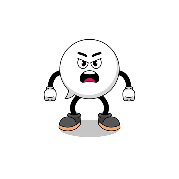 Speech Bubble Cartoon Illustration Angry Expression Character Design — Stock Vector