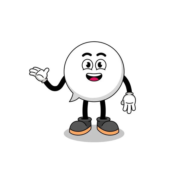Speech Bubble Cartoon Welcome Pose Character Design — стоковый вектор