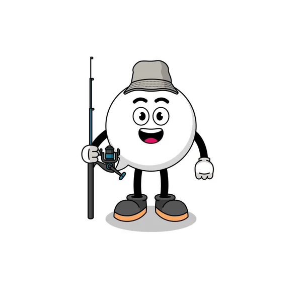 Mascot Illustration Speech Bubble Fisherman Character Design — ストックベクタ