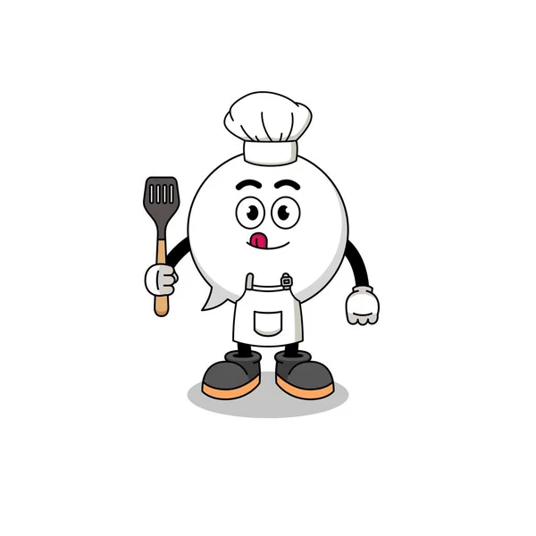 Mascot Illustration Speech Bubble Chef Character Design — Stok Vektör