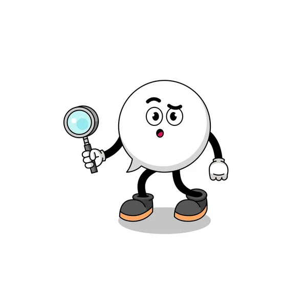 Mascot Speech Bubble Searching Character Design — Vector de stock