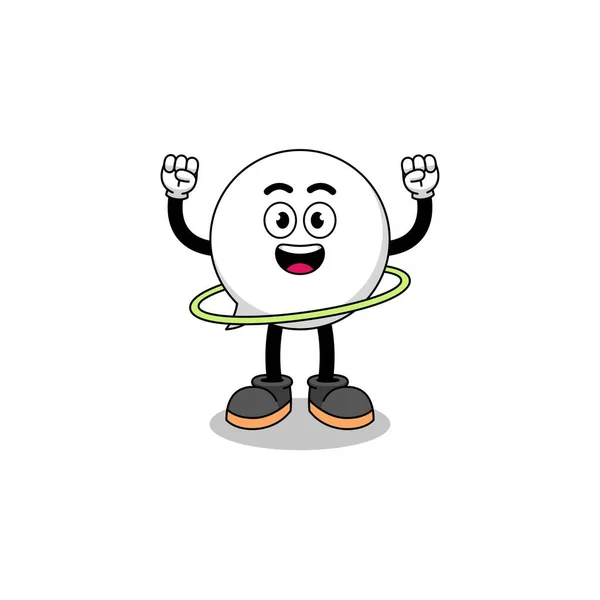 Character Illustration Speech Bubble Playing Hula Hoop Character Design — Vector de stock
