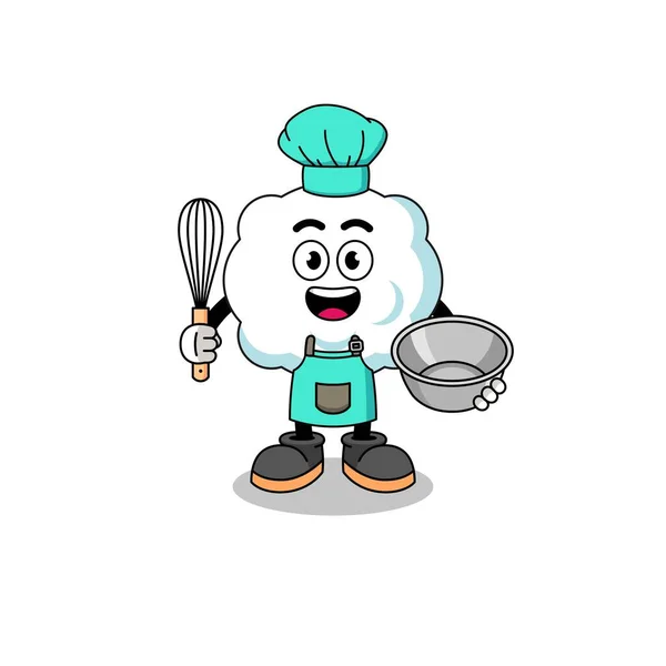 Illustration Cloud Bakery Chef Character Design — Stockvektor