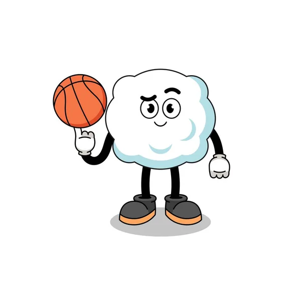 Cloud Illustration Basketball Player Character Design — Stock vektor