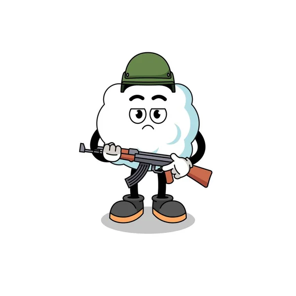 Cartoon Cloud Soldier Character Design — ストックベクタ