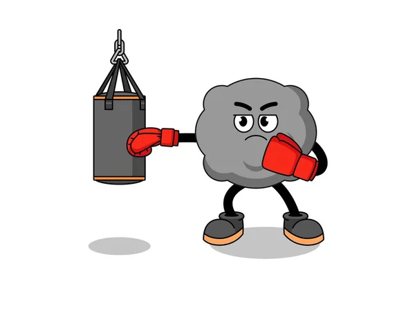 Illustration Dark Cloud Boxer Character Design — Archivo Imágenes Vectoriales