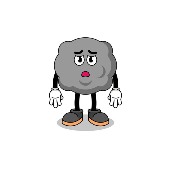 Dark Cloud Cartoon Illustration Sad Face Character Design — Archivo Imágenes Vectoriales
