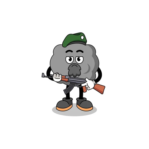 Character Cartoon Dark Cloud Special Force Character Design — Stock Vector