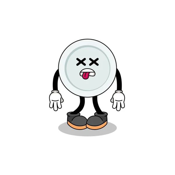Plate Mascot Illustration Dead Character Design — 图库矢量图片