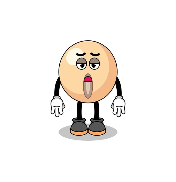 Soy Bean Cartoon Fatigue Gesture Character Design — Archivo Imágenes Vectoriales