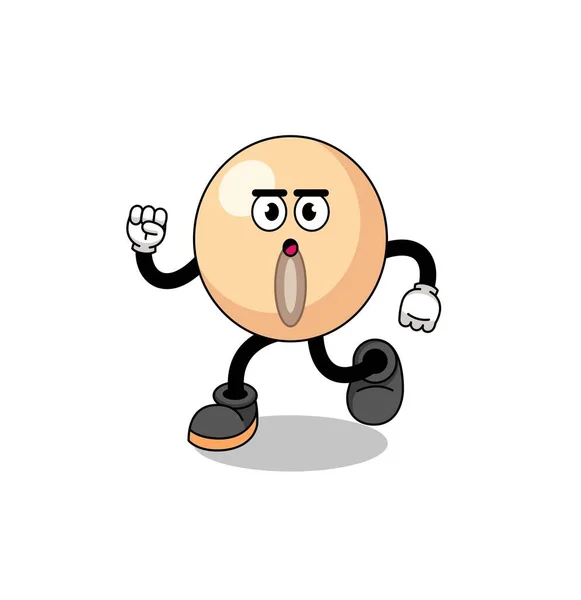 Running Soy Bean Mascot Illustration Character Design — Archivo Imágenes Vectoriales