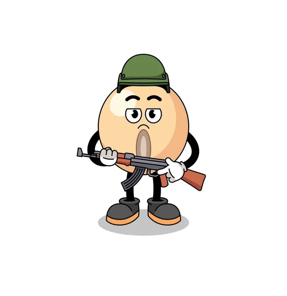 Cartoon Soy Bean Soldier Character Design — Archivo Imágenes Vectoriales