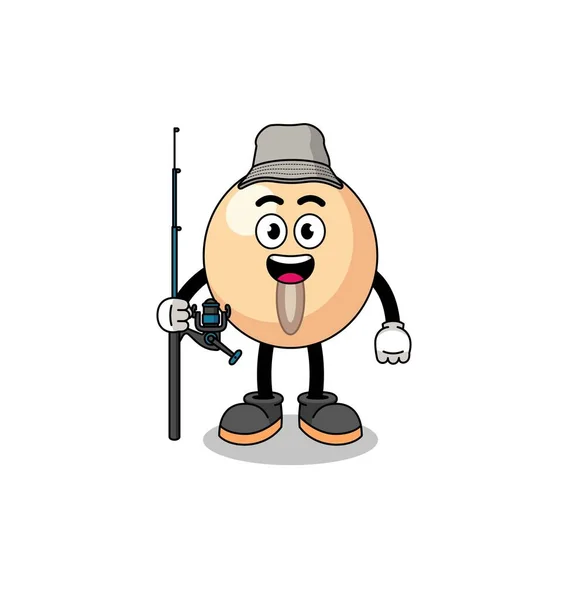 Mascot Illustration Soy Bean Fisherman Character Design — 图库矢量图片