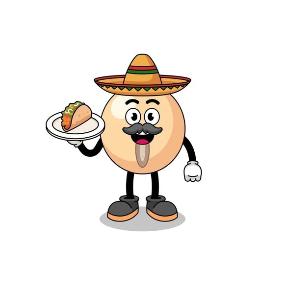 Desenho Animado Personagem Soja Como Chef Mexicano Design Personagem — Vetor de Stock