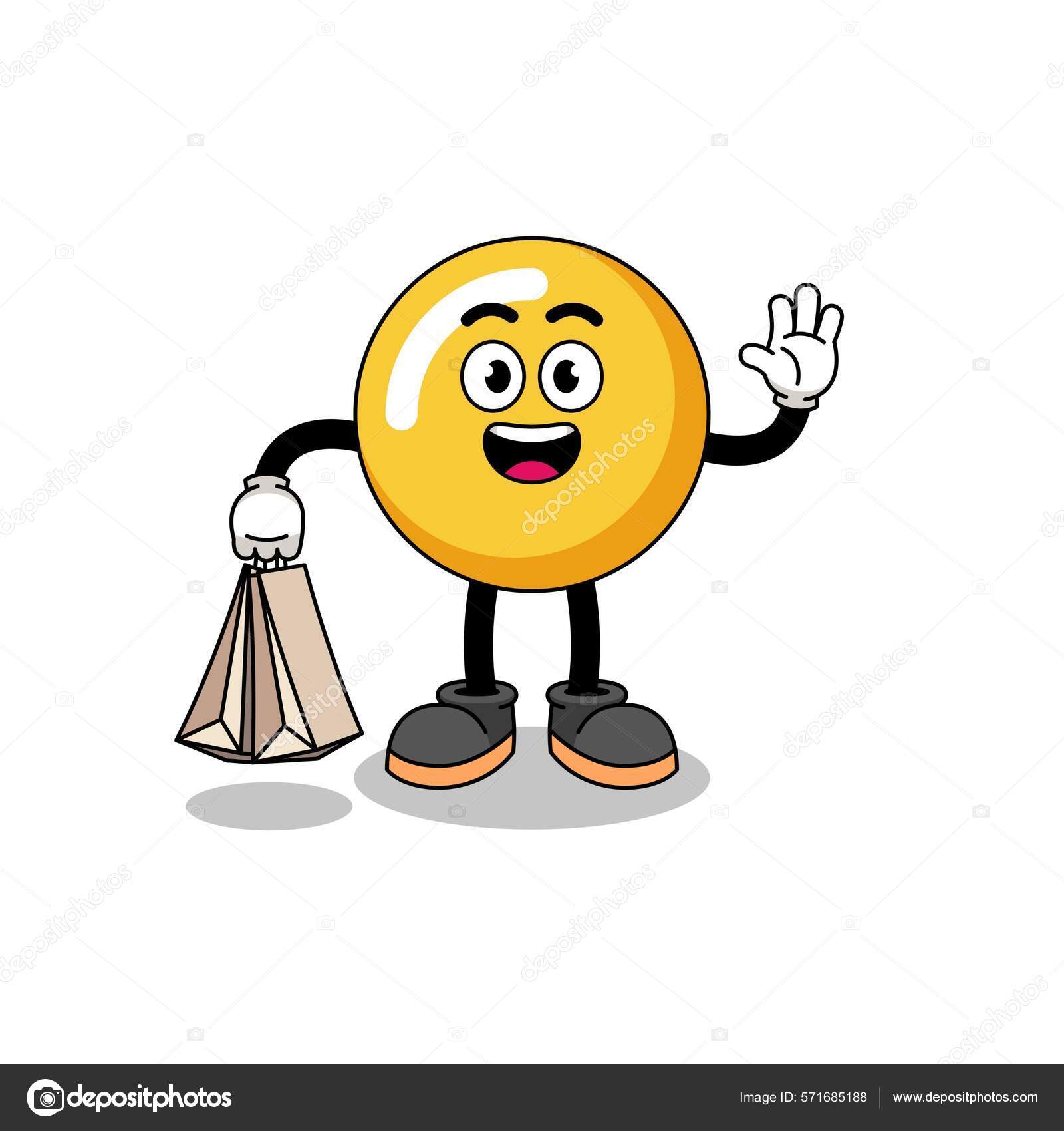 Cartoon Egg Yolk Shopping Character Design Stock Vector Image by ©Ummufa 571685188