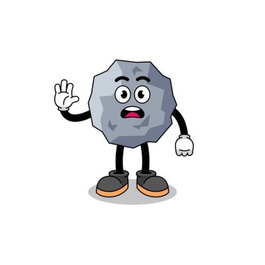 taş karikatür çizimi Stop hand, karakter tasarımı