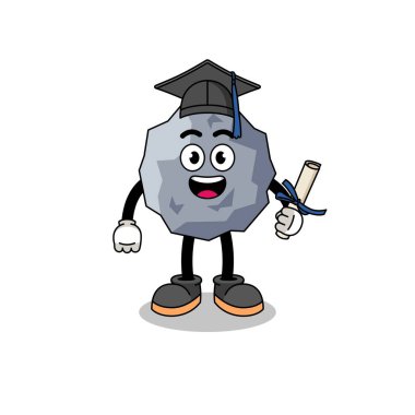 Mezuniyet pozlu taş maskot, karakter tasarımı