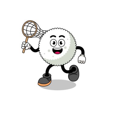 Pirinç topunun kelebeği yakalama karikatürü, karakter tasarımı