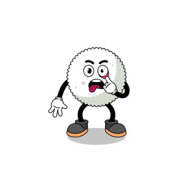 Karakter çizimi: Dili dışarı çıkmış pirinç topu, karakter tasarımı.