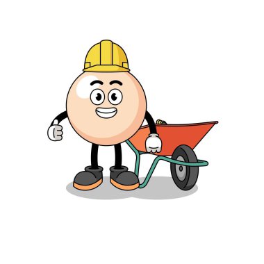 Müteahhit olarak inci karikatür, karakter tasarımı.