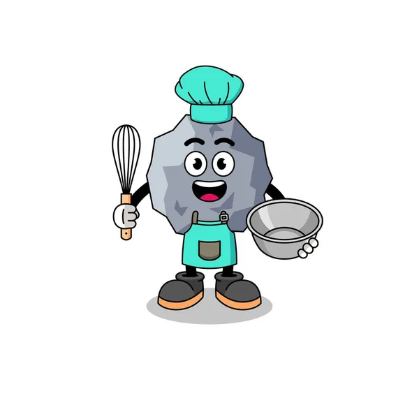 Illustration Pierre Comme Chef Boulangerie Character Design — Image vectorielle