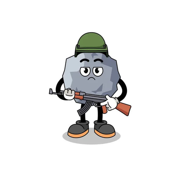 Cartoon Stone Soldier Character Design — Stock Vector