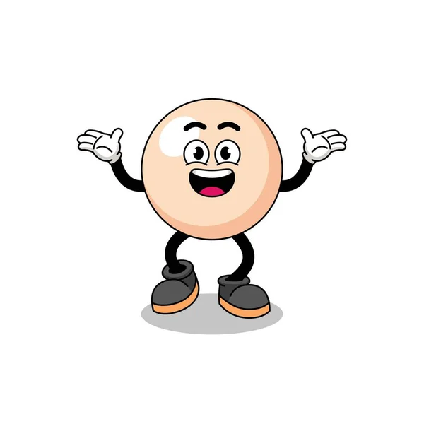 Perlen Cartoon Suche Mit Glücklicher Geste Charakterdesign — Stockvektor