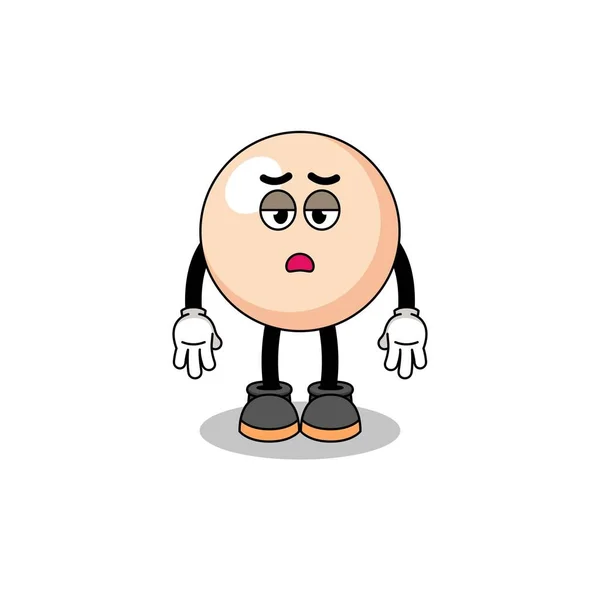 Perlen Cartoon Mit Müdigkeitsgeste Charakterdesign — Stockvektor