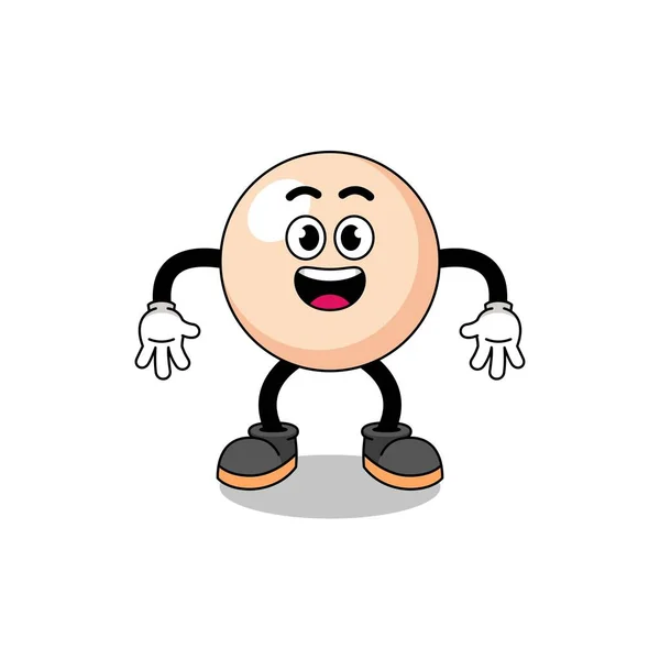 Perlen Cartoon Mit Überraschter Geste Charakterdesign — Stockvektor