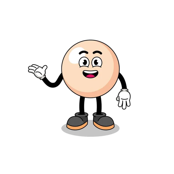Perlen Cartoon Mit Willkommenspose Charakterdesign — Stockvektor