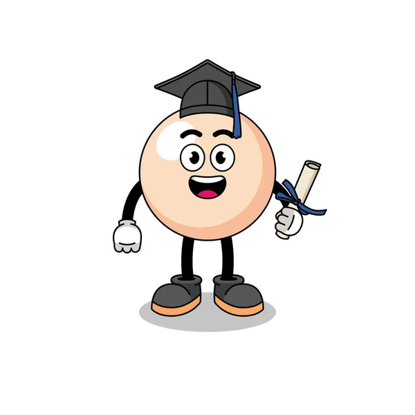 Mascote Pérola Com Pose Graduação Design Personagem —  Vetores de Stock