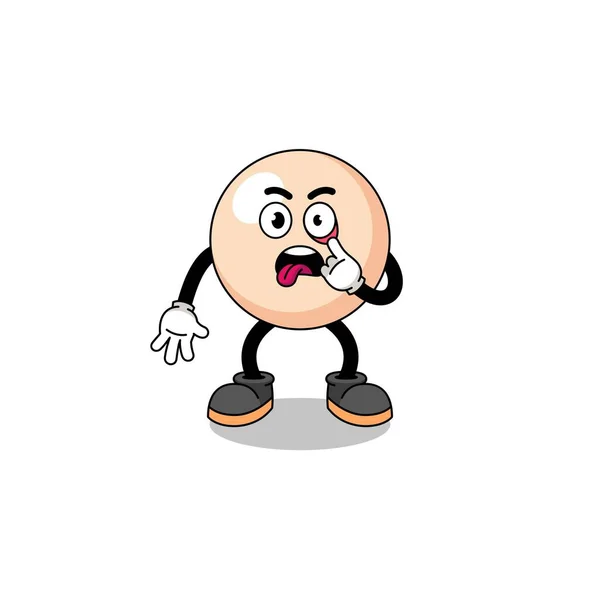 Personaje Ilustración Perla Con Lengua Sobresaliendo Diseño Carácter — Vector de stock