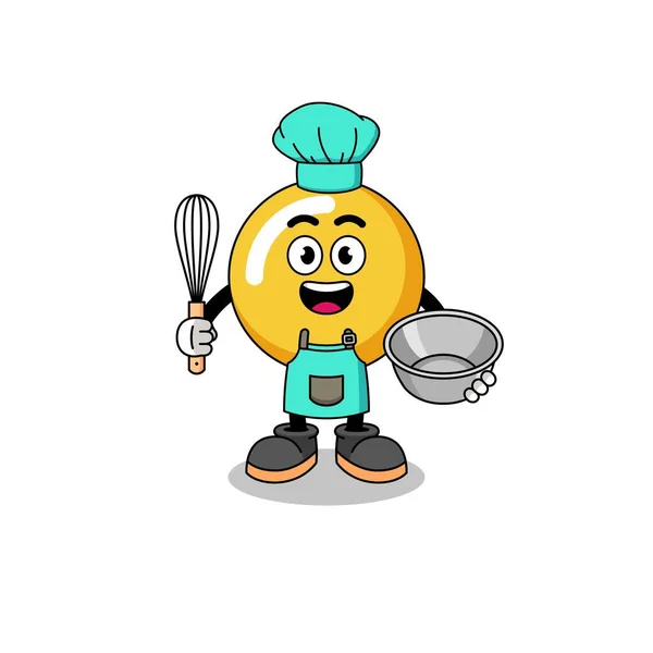 Illustration Jaune Oeuf Tant Que Chef Boulangerie Character Design — Image vectorielle