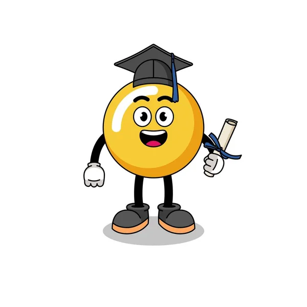 Mascote Gema Ovo Com Pose Graduação Design Personagem —  Vetores de Stock