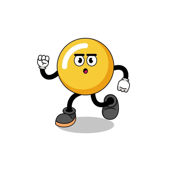 Correndo Ovo Gema Mascote Ilustração Design Personagem — Vetor de Stock