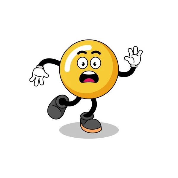 Slipping Egg Yolk Mascot Illustration Character Design — Stock Vector