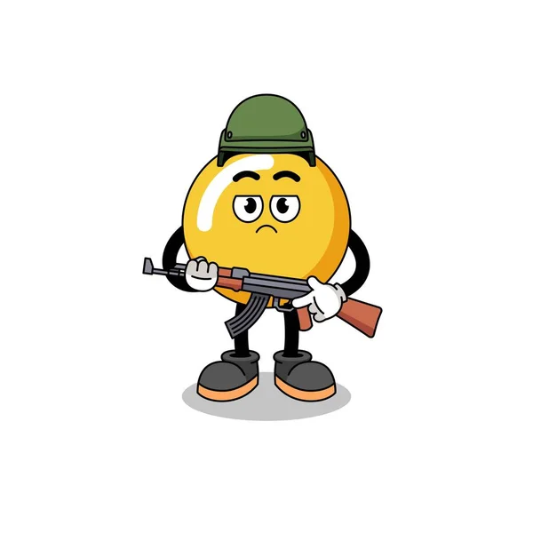 Cartoon Egg Yolk Soldier Character Design — Stock Vector